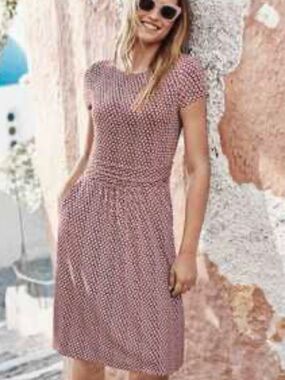 Boden Pink floral Amelie Jersey Knit Dress size 4R